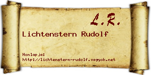 Lichtenstern Rudolf névjegykártya