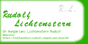 rudolf lichtenstern business card